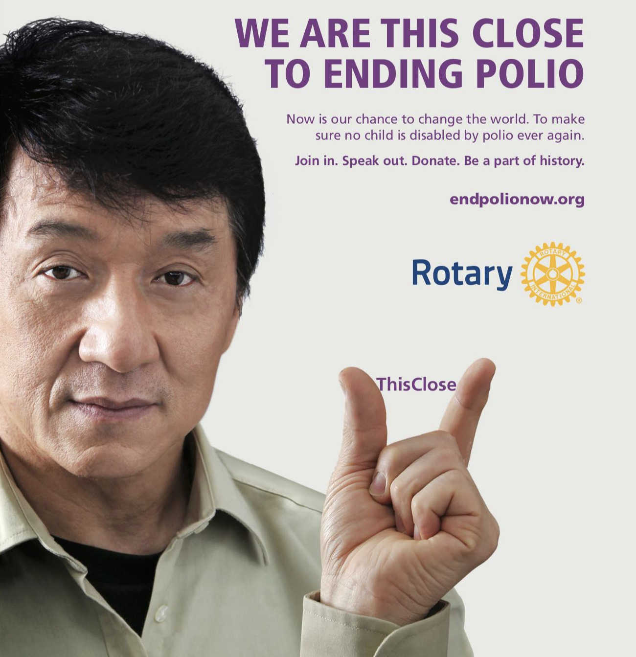 Jackie Chan - THIS CLOSE to ending Polio